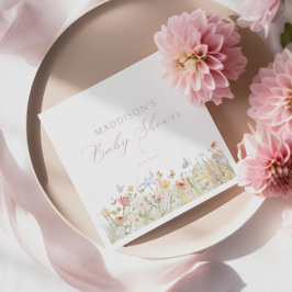 Soft Meadow Blush Script-Baby shower Servet