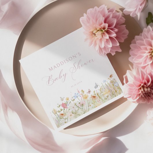Soft Meadow Blush Script-Baby shower Servet
