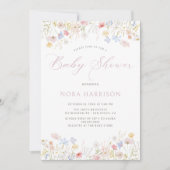 Soft Meadow Pink Script-Baby shower Kaart (Voorkant)