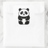 Soft Minimal Panda Illustration Vierkante Sticker (Tas)