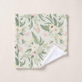 Soft Mint Green Garden Motif (Gant de toilette)