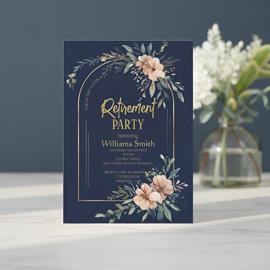 Soft Mint Green Watercolor Retirement Invitation E