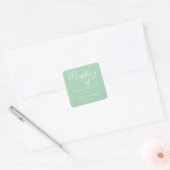 Soft Mint Green Wedding gepersonaliseerd Vierkante Sticker (Envelop)