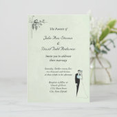 Soft Mint Green Wedding Invitation Kaart (Staand voorkant)