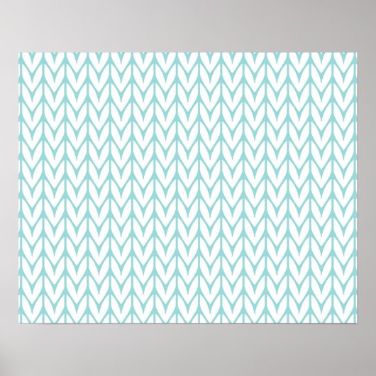 Soft Mint Yarn Chevrons Knit Pattern  Poster (Voorkant)