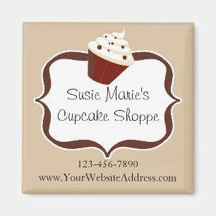 Soft Mocha Stripes - Specialized Cupcake Magneet