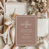 Soft Mocha Taupe | Luxe Neutral Wedding Kaart