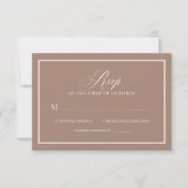 Soft Mocha Taupe | Luxe Neutral Wedding RSVP Kaartje (Voorkant)