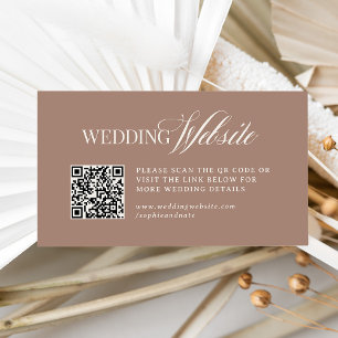 Soft Mocha Taupe Luxe Trouwwebsite QR Code Informatiekaartje