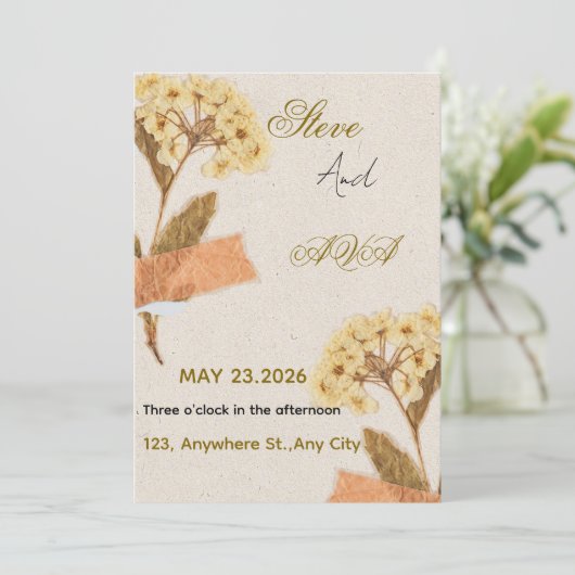 Soft Modern Wedding Invitation – Simple & Elegant  (Debout devant)