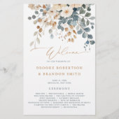 Soft Muted Tone Floral Wedding Programme (Devant)