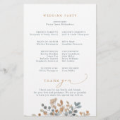 Soft Muted Tone Floral Wedding Programme (Dos)