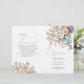 Soft Muted Tone Floral Wedding Programme (Debout devant)