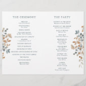 Soft Muted Tone Floral Wedding Programme (Dos)