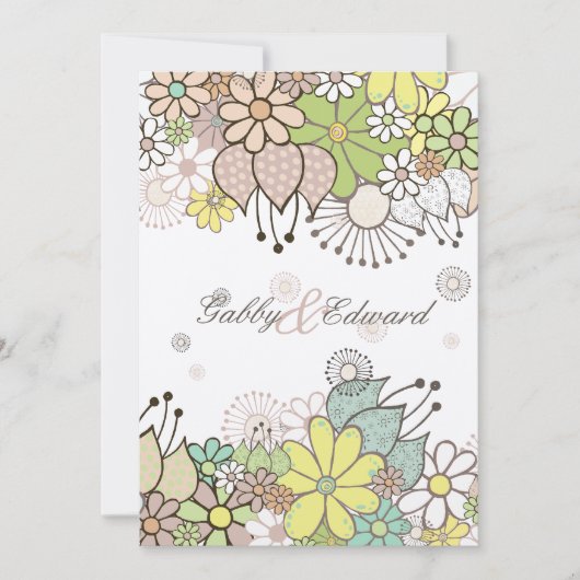 Soft Natural Flower Garden Wedding Invitation au m (Devant)