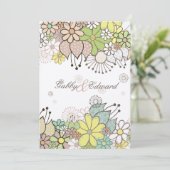 Soft Natural Flower Garden Wedding Invite Kaart (Staand voorkant)