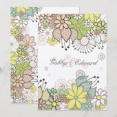 Soft Natural Flower Garden Wedding Invite Kaart (Voorkant / Achterkant)