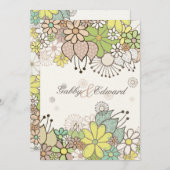 Soft Natural Flower Garden Wedding Invite Kaart (Voorkant / Achterkant)