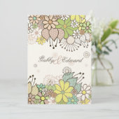 Soft Natural Flower Garden Wedding Invite Kaart (Staand voorkant)