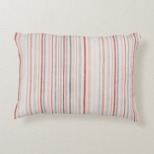 Soft Neutral Stripe Accent Pillow Kussen (Achterkant)