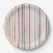 Soft Neutral Stripe Pattern Paper Plates Papieren Bordje (Voorkant)
