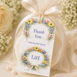 Soft Neutral Wildflowers Wedding Ivory Dusty Blue Cadeaulabel