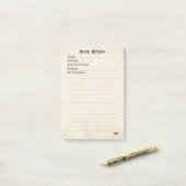 Soft Neutral Yellow Simple Monogram Book Review Post-it® Notes (Op bureau)