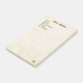 Soft Neutral Yellow Simple Monogram Book Review Post-it® Notes (Schuin)