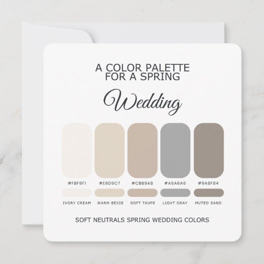 Soft Neutrals Spring Wedding Palette 2026 Card Kaart (Voorkant)