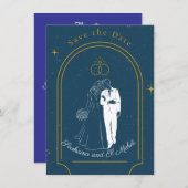 Soft Night Romance , Wedding Save the Date Card Kaart (Voorkant / Achterkant)