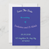 Soft Night Romance , Wedding Save the Date Card Kaart (Achterkant)