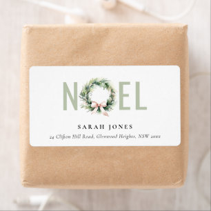 Soft Noel Blush Green Christmas Wreath Adres Etiket