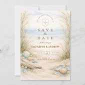 Soft Ocean Breeze Wedding Save The Date (Voorkant)