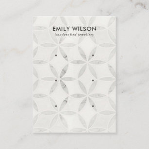 SOFT OFF WITTE BLOEM 3 STUD OORBEL DISPLAY KAART VISITEKAARTJE