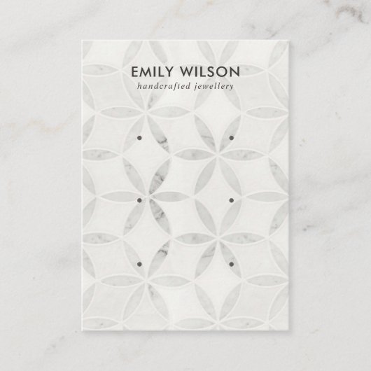 SOFT OFF WITTE BLOEM 3 STUD OORBEL DISPLAY KAART VISITEKAARTJE (Voorkant)