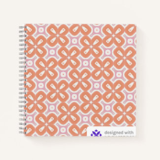 Soft Orange & Pink Floral Geometric Notebook – Aes Notitieboek