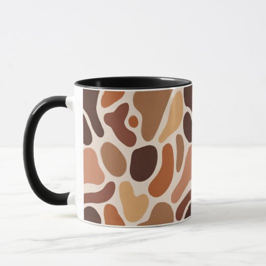 Soft Organic Art Mug – Beige & Brown Palette (Gauche)