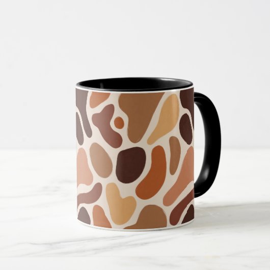 Soft Organic Art Mug – Beige & Brown Palette Mok (Voorkant rechts)