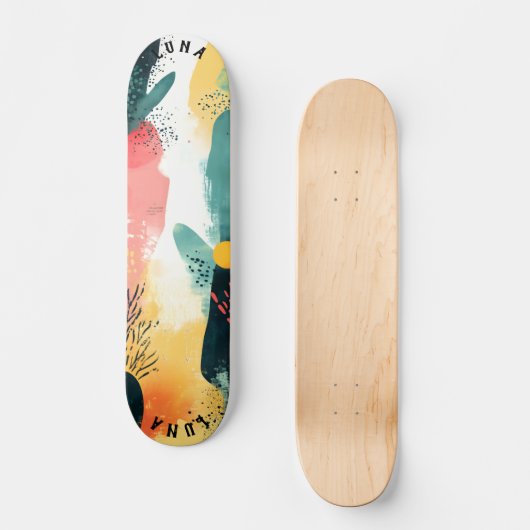 Soft Organic - Pastel Abstract Minimalist Skateboard (Voorkant)