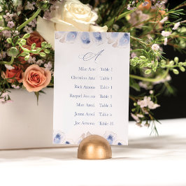 Soft Oyster Alphabetic Seating Chart Cards   Kaart