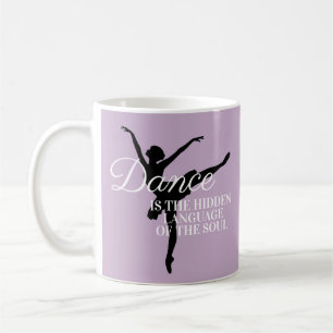 Soft Paars Ballerina Silhouette Dance Quote Koffiemok