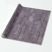 Soft Paars Brick Wall patroon Cadeaupapier (Uitgerold)