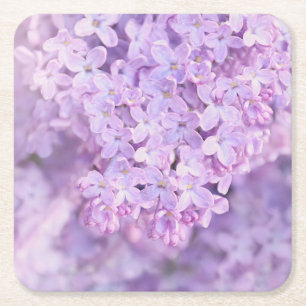 Soft Paars French Lilacs Vierkante Kartonnen Onderzetter
