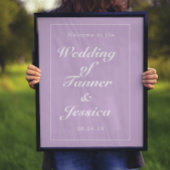 Soft Paars & White Modern Weddenschap Welkom Poster