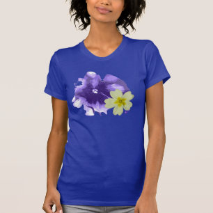 Soft Paars & Yellow Flowers Fine Jersey T-Shirt