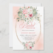 Soft Pale Pink Floral Bridal Shower Invitation (Devant)