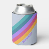 Soft Pansy Dream Stripes met naam Blikjeskoeler (Blikje Voorkant)