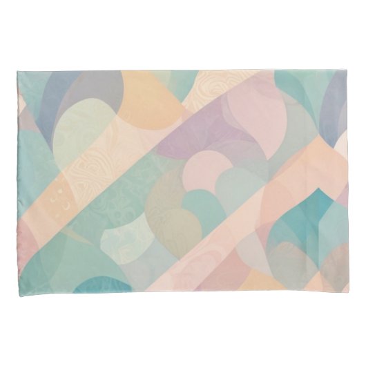 Soft Pastel Abstract Pillowcase with Organic Shape Kussensloop (Voorkant-Rechts)
