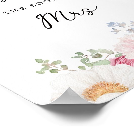 Soft Pastel Bloemen Vrijgezellenfeest Kisses Game  Poster (Hoek)