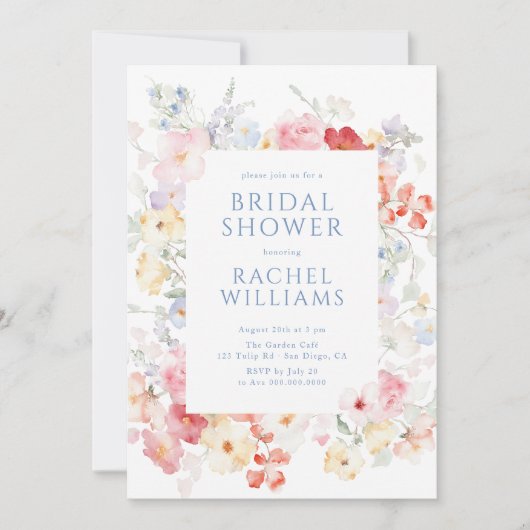 Soft Pastel Bloom QR Code Vrijgezellenfeest Kaart (Voorkant)